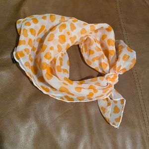 Orange and white neck scarf